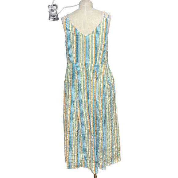 Roller Rabbit Seersucker Lindy Dress Rainbow Stripe Size Medium - Picture 9 of 11